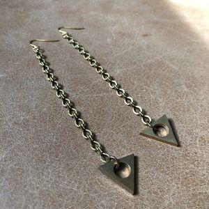 Triangle charm duster earrings